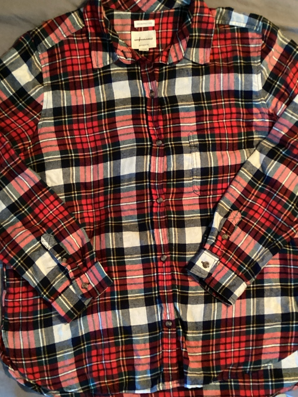 American Eagle Outfitters Flannel Plaid Button-Down Shirt Size XL